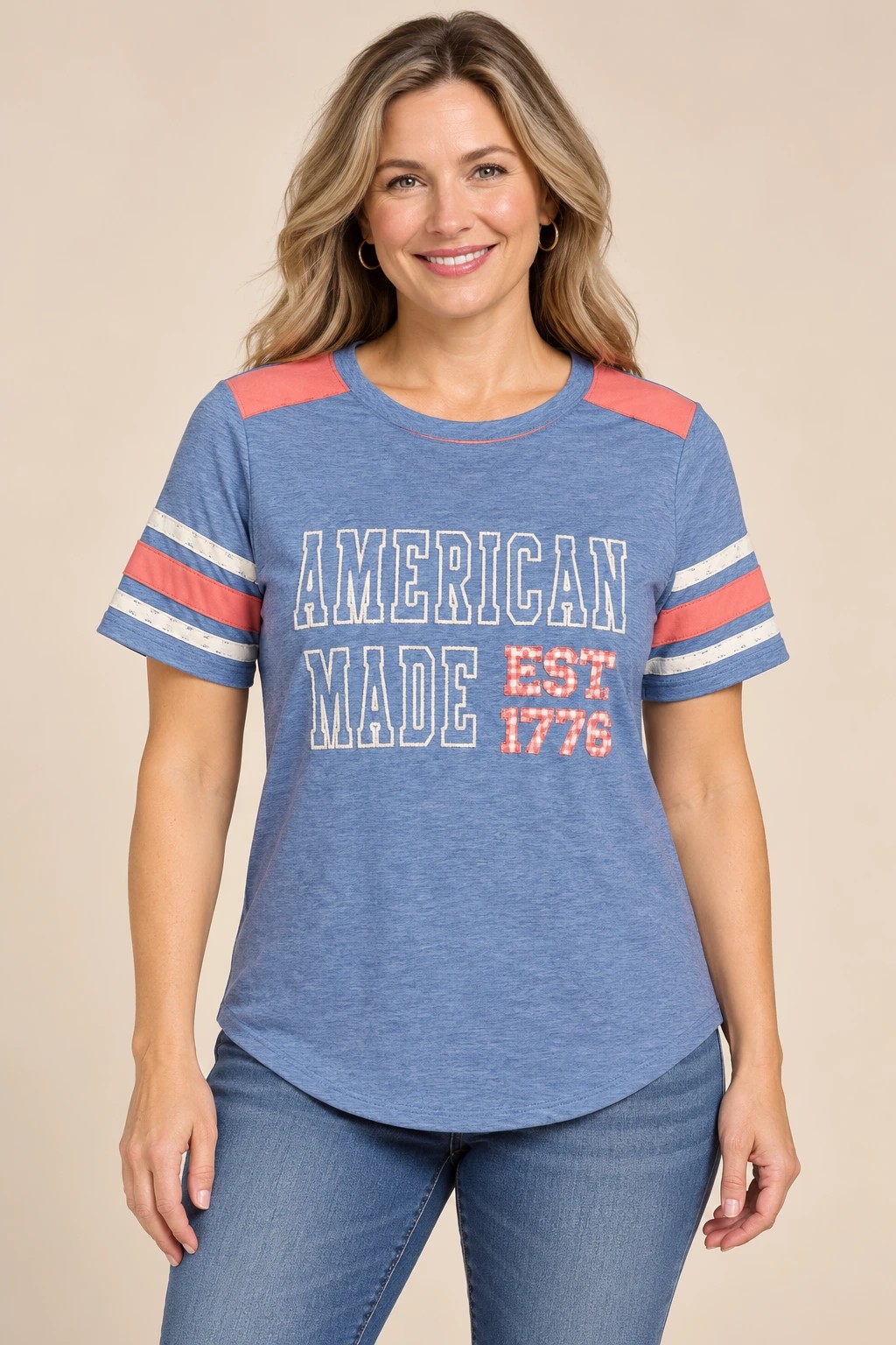American Made Picnic, Chambray / Coral: front