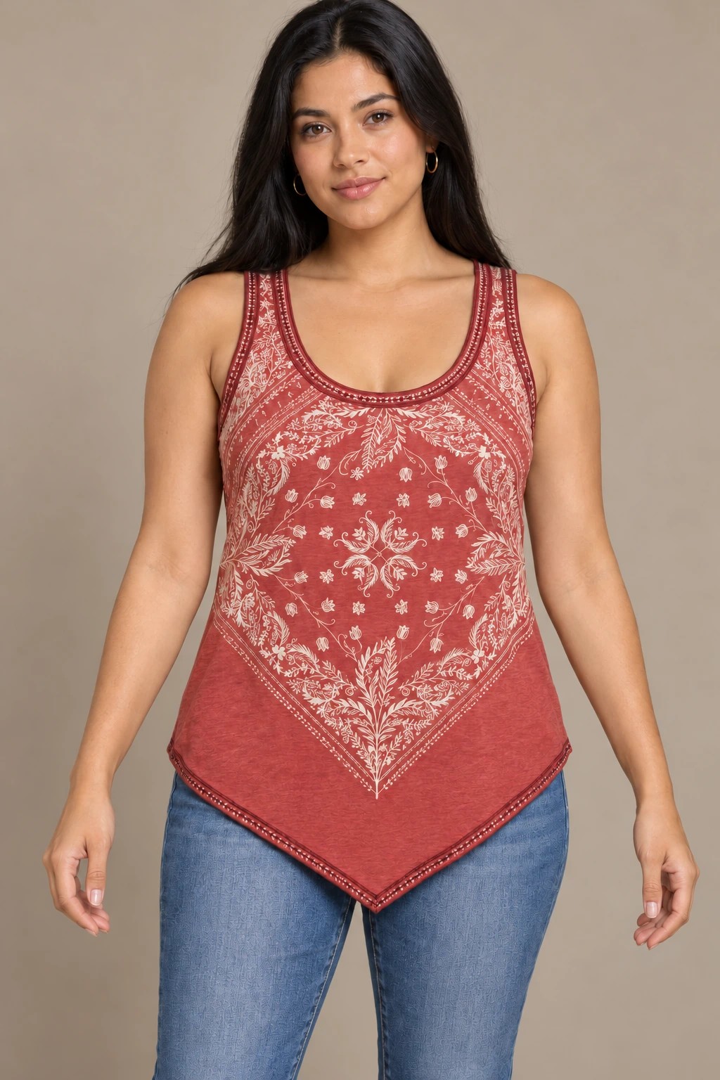 Botanical Bandana Point, Chili Pepper: front