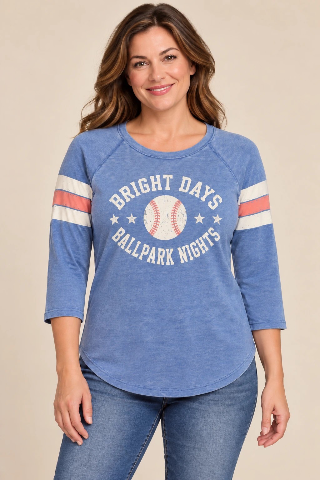 Bright Days Ballpark Nights, Cornflower / Coral: front