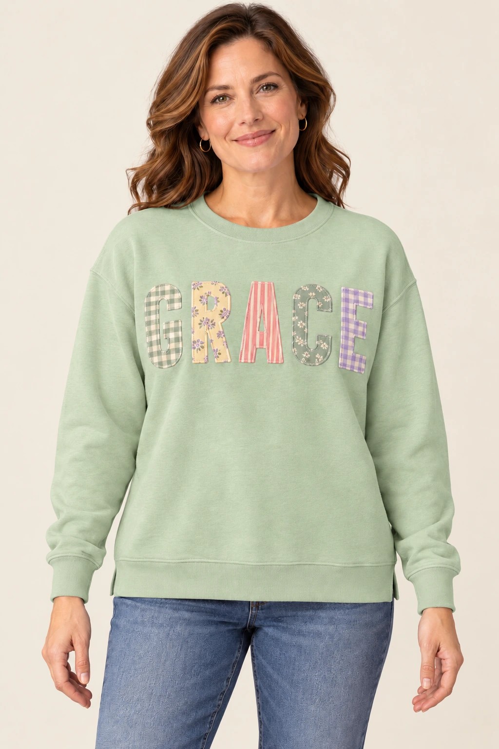 GRACE Patchwork, Sage: front